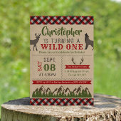 Wild One Boys First Birthday Party Invitations
