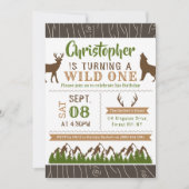Wild One Boys First Birthday Party Invitations (Devant)