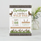 Wild One Boys First Birthday Party Invitations (Debout devant)