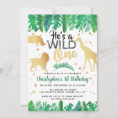 Wild One Boys First Birthday Party Invitations (Devant)