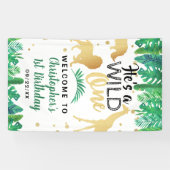 Wild One Boys First Birthday Party Welkom Spandoek (Horizontaal)