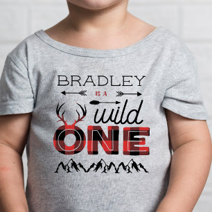 Wild One Boys Rustic Plaid Houthakker 1e Verjaarda