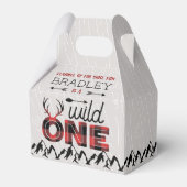 Wild One Boys Rustic Pset Lumberjack 1st Birthday Bedankdoosjes (Voorkant Zijde)