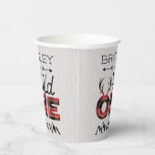 Wild One Boys Rustic Pset Lumberjack 1st Birthday Papieren Bekers (Rechts)