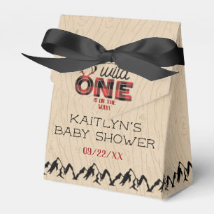 Wild One Boys Rustic Pset Lumberjack Baby shower Bedankdoosjes