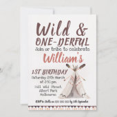 Wild One Boys Teepee Invitation Anniversaire (Devant)