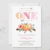 Wild one Citrouille 1er anniversaire Invitations p (Devant)