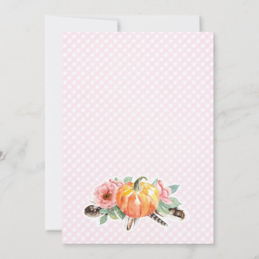 Wild one Citrouille 1er anniversaire Invitations p (Dos)