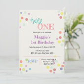 Wild One Colorée 1er Anniversaire Invitation (Debout devant)