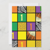 Wild One Colorée 1er anniversaire Invitations (Dos)