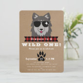 Wild One Cool Wolf 1e verjaardag Kaart (Staand voorkant)