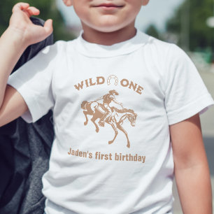 "Wild One" Cowboy gepersonaliseerde eerste verjaar Kinder Shirts