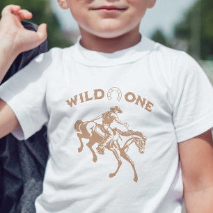 "Wild One" Cowboy Westerne Kinder Eerste Verjaarda Kinder Shirts