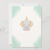 Wild One Cute Elephant 1er anniversaire Invitation (Dos)