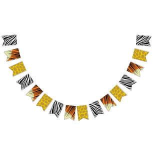 Wild One Cute Safari, eerste verjaardag Vlaggetjes