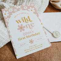 Wild One Daisy Birthday Invitation | Eerste