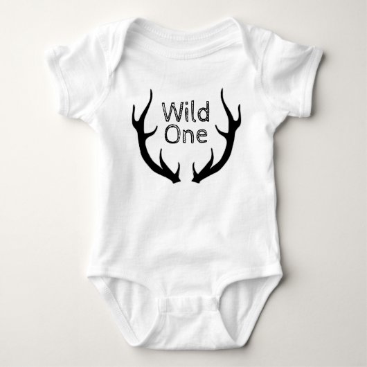 Wild One Deer Antlers 1e verjaardag Romper (Voorkant)