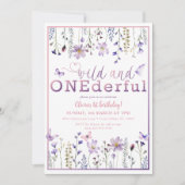 Wild ONE derful Floral 1er anniversaire Invitation (Devant)