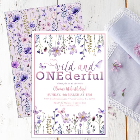 Wild ONE derful Floral 1er anniversaire Invitation