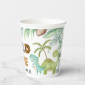 Wild One Dinosaur 1e verjaardag Papieren Bekers (Achterkant)