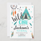 Wild One Dreamcatcher Teepee Invitation d'annivers (Devant)
