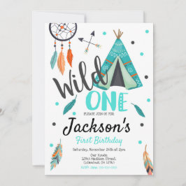 Wild One Dreamweaver Teepee Birthday Invitation Kaart