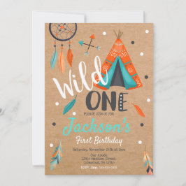 Wild One Dreamweaver Teepee Birthday Invitation Kaart