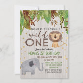 Wild ONE Eerste 1e Verjaardag Uitnodiging Jongen (Voorkant)