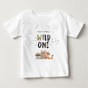 Wild One Eerste verjaardag T-shirt Tribal woodland