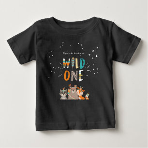 Wild One Eerste verjaardag T-shirt Tribal woodland
