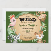 Wild One Exotic Animal Invitation Anniversaire (Devant)