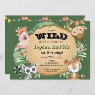 Wild One Exotic Animal Invitation Anniversaire