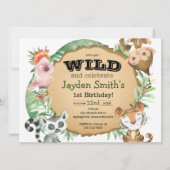 Wild One Exotic Animal Invitation Anniversaire (Devant)