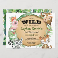 Wild One Exotic Animal Invitation Anniversaire