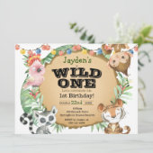 Wild One Exotic Animal Invitation Anniversaire (Debout devant)