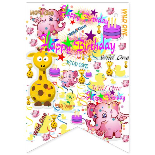 Wild One First Birthday Bunting Banner (Tweede vlag)