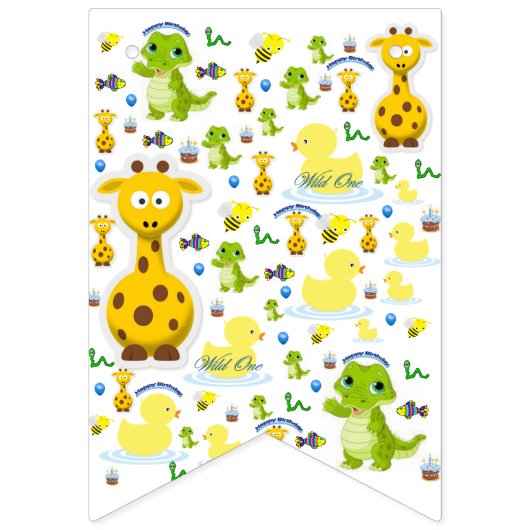 Wild One First Birthday Bunting Banner (Tweede vlag)
