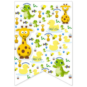 Wild One First Birthday Bunting Banner