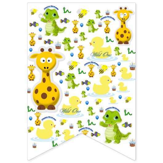 Wild One First Birthday Bunting Banner (Derde vlag)