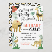 Wild One First Birthday Invitation (Devant / Derrière)