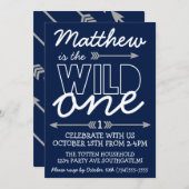 Wild One First Birthday Invitation (Devant / Derrière)