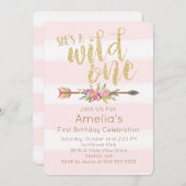 Wild One First Birthday Invitation (Devant / Derrière)