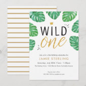Wild One First Birthday Invitation (Devant / Derrière)