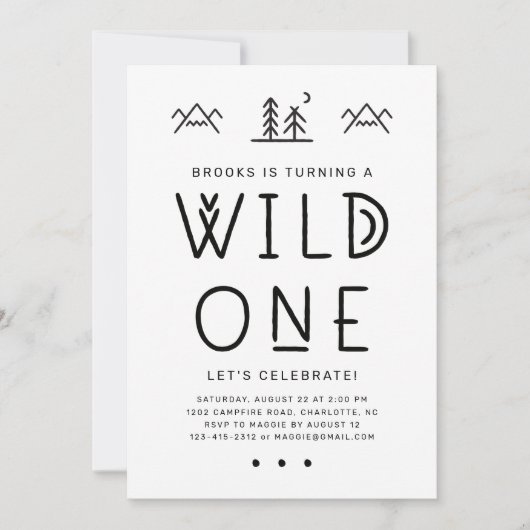 Wild One First Birthday Invitation (Devant)