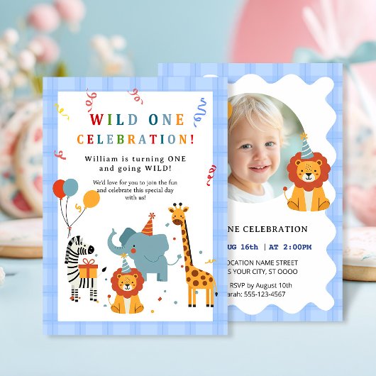 Wild One First Birthday Invitation