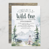 Wild One First Birthday Invitation (Devant / Derrière)