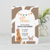 Wild One First Birthday Invitation (Debout devant)