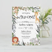 Wild One First Birthday Invitation (Debout devant)