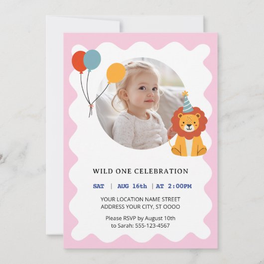 Wild One First Birthday Invitation (Dos)