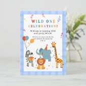 Wild One First Birthday Invitation (Debout devant)